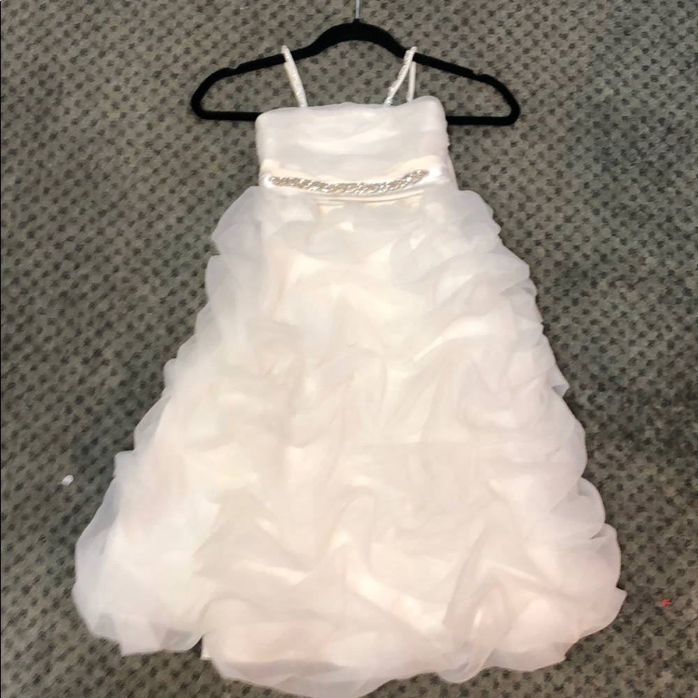 Couture diamond white flower girl dress
